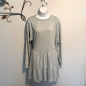 Women’s mineral washed long SL sweatshirt dress XL